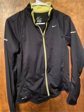 Nike Black and Lime Zip-Front Women's Utility Jacket